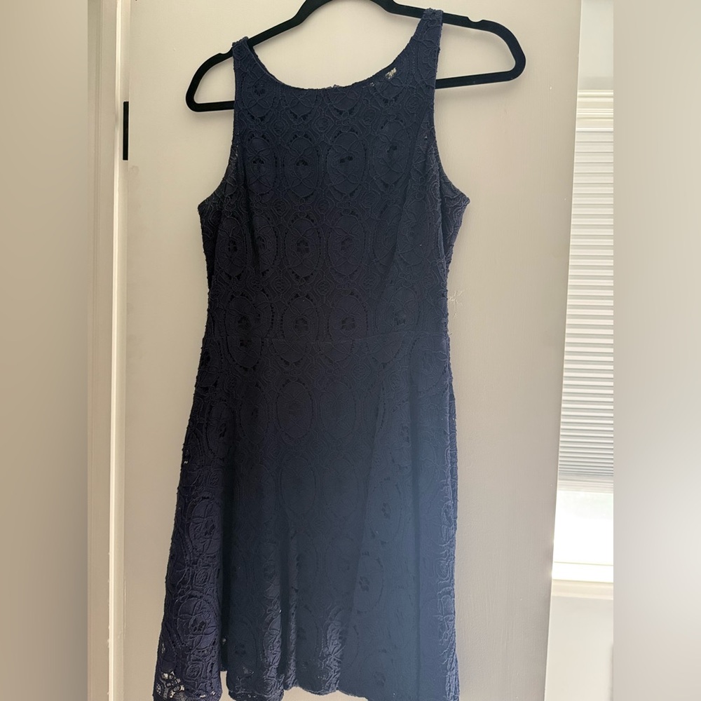 BB Dakota Midnight Blue Lace Midi Dress